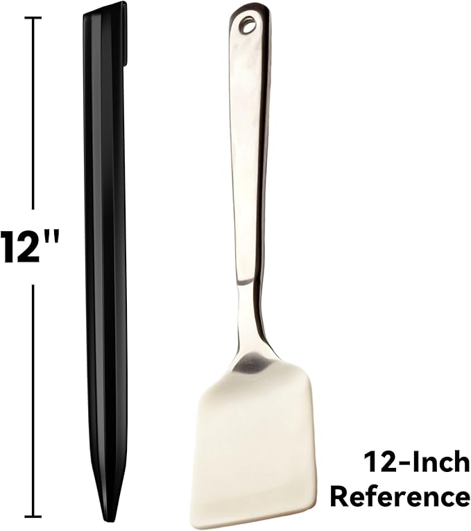 12Inch Metal Landscape Edging Stakes, 13Pcs Galvanized Steel Garden Stakes Top Curved Corrugated Landscaping Anchoring Spikes for Yard, Black-CasaMuseHome