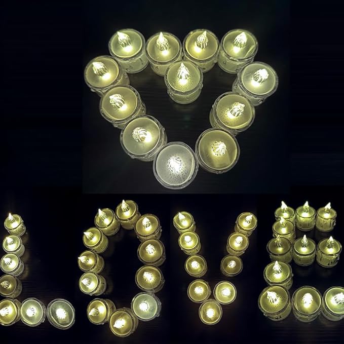 24-Pack Crystal Flameless Tea Lights – Battery Operated LED Candles with Realistic Flicker for Easter Decorations, Wedding Centerpieces, Halloween Party & Holiday Gift Box (Set of 24)-CasaMuseHome