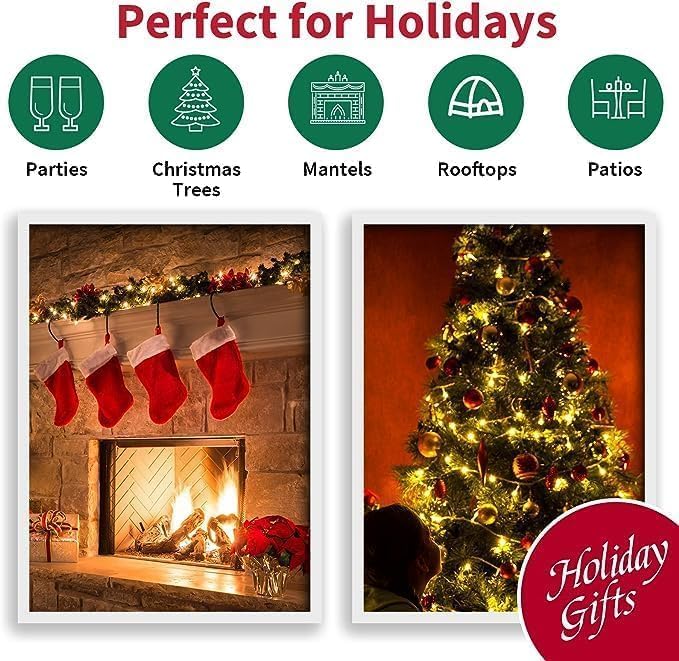 150 Count Warm White- String Lights - LED Christmas Lights, Mini led Lights for Indoor Outdoor Home Holiday Party Wedding Independence Day Decoration-CasaMuseHome