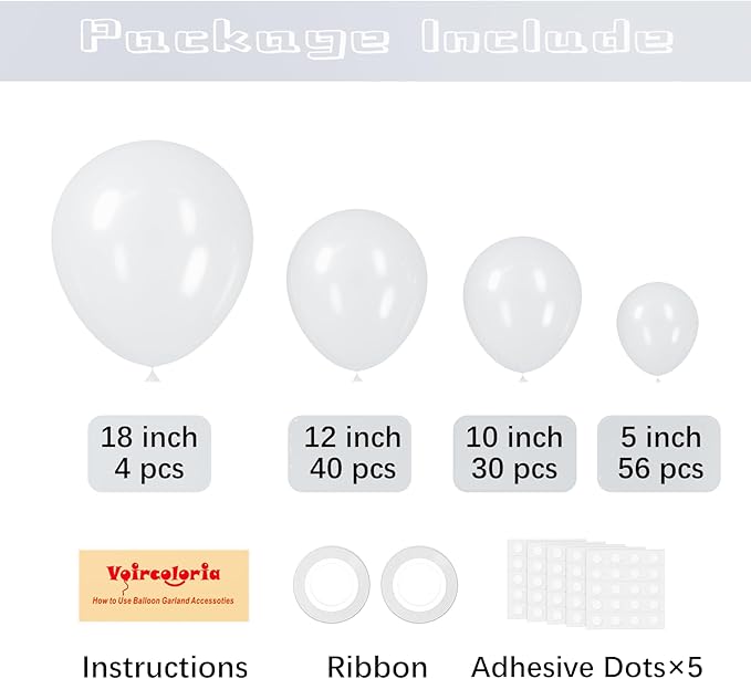 130pcs Clear Balloons Different Sizes 18" 12" 10" 5" Transparent Latex Balloon Garland Arch Kit for Birthday Baby Shower Graduation Wedding Gender Reveal Anniversary Party Decorations-CasaMuseHome