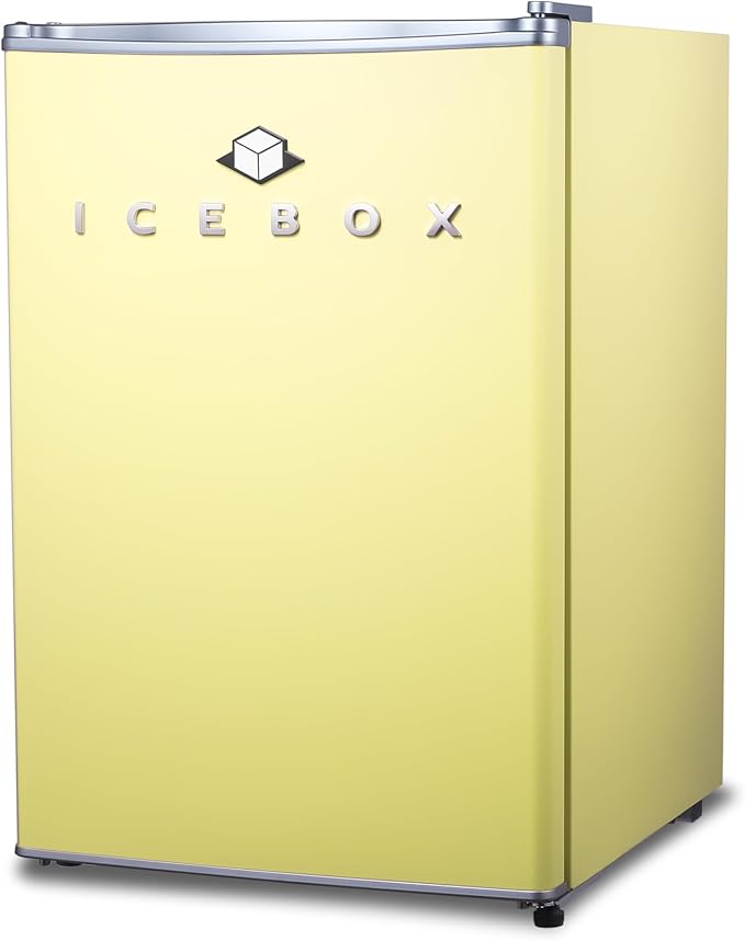 2.5 Cu. Ft. Compact Refrigerator, ENERGY STAR Certified Small Refrigerator, Single Door Mini Fridge with Freezer, R600a Refrigerant, IBCR25SUN , Sun Yellow-CasaMuseHome