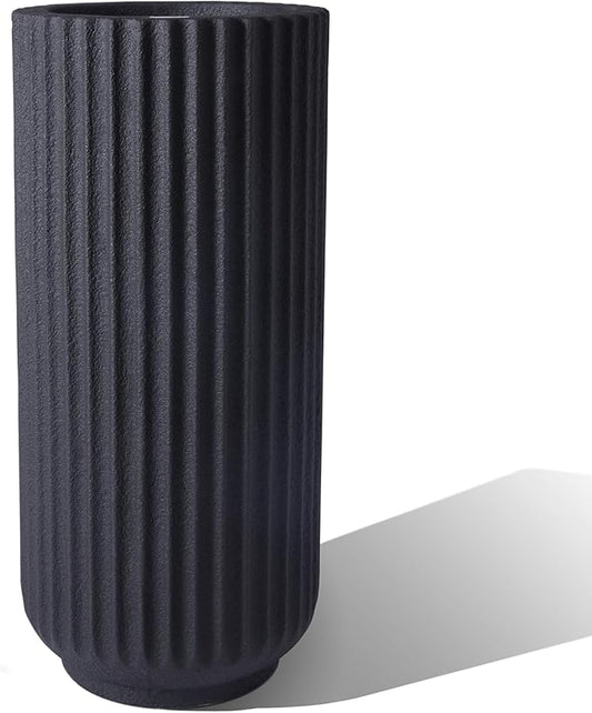 31.5 Inch Tall Roman Column Concrete Planter（14.2Dx31.5H，36 Pounds）,Durable All-Weather Use with Drainage Holes,Large Tall Round Planter for Outdoor Indoor Plants-CasaMuseHome