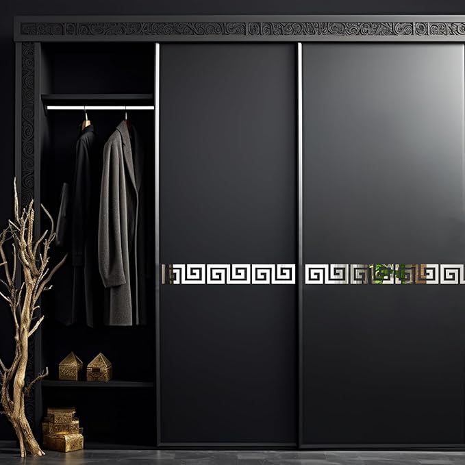 15 Pcs DIY Geometric Shape Acrylic Decorative Mirror Stickers Removable Adhesive Wall Mirror Décor for Living Room Home Background (Silver，3.15 * 7.87inches)-CasaMuseHome