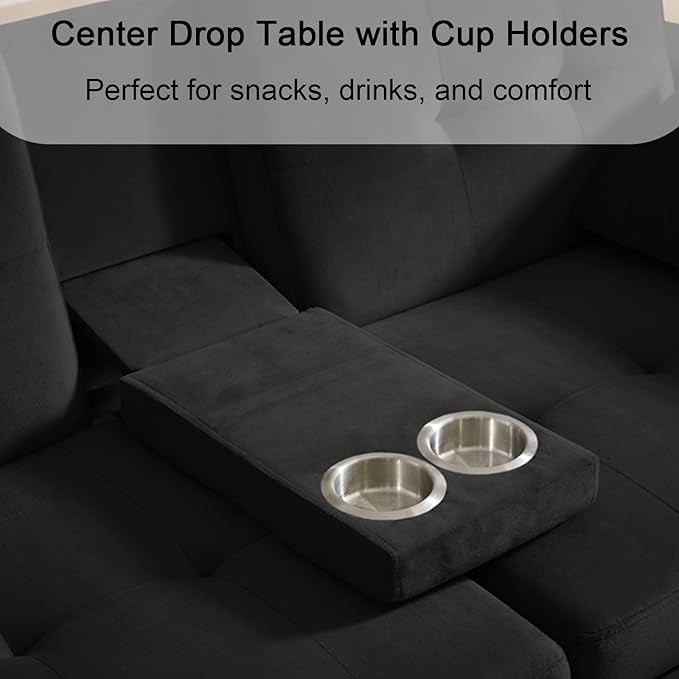 70" Queen Size Sofa Bed for Living Room – Pull-Out Sleeper Sofa Couch with Cup Holder, Phone Holder, USB Charging Port, Solid Wood Frame, Easy Assembly, Space-Saving Design for Small Apartments-CasaMuseHome