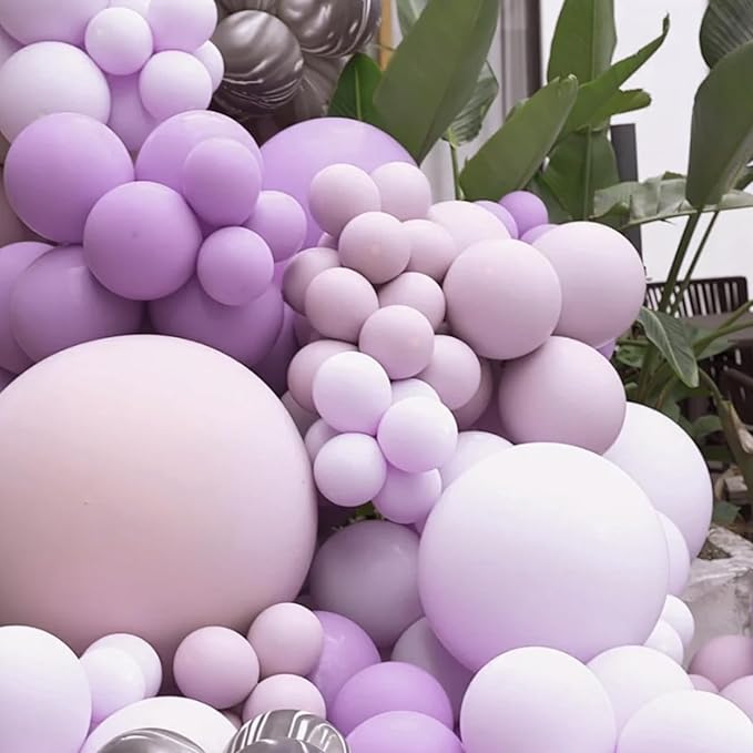 130pcs Lilac Purple Balloons Different Sizes 18" 12" 10" 5" Faded Purple Latex Balloon Garland Arch Kit for Birthday Baby Shower Graduation Wedding Gender Reveal Party Decorations-CasaMuseHome