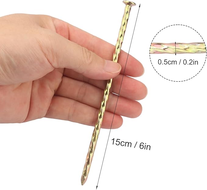 80 PCS 6 Inch Spiral Metal Galvanized Landscape Spikes, Galvanized Non-Rust Metal Garden Stakes, Garden Nails for Artificial Turf, Weed Barrier, Tent, Carpentry and More, by GENHAKON.-CasaMuseHome