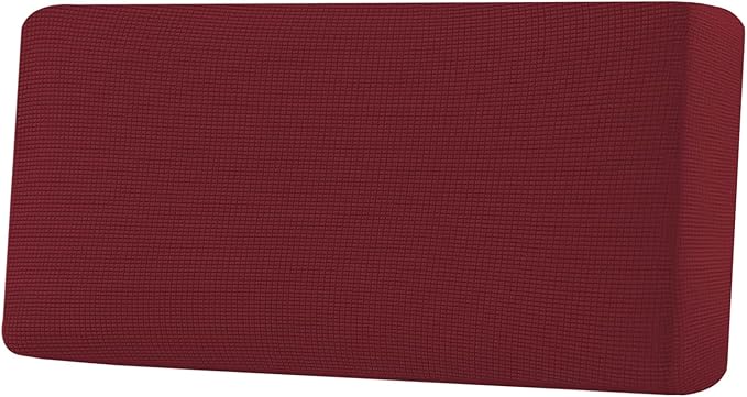 H.VERSAILTEX Super Stretch Individual Seat Cushion Covers Sofa Covers Couch Cushion Covers Slipcover Sets Thick Jacquard Textured Twill Fabric (1 Piece Sofa Cushion Cover, Burgundy Red)-CasaMuseHome