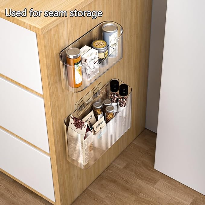 2 Piece Cabinet Door Organizer,Self Adhesive Kitchen Cabinet Organizer,Cabinet Door Storage Box for Bathroom/Kitchen/Living room,Storage shelf rv must haves. (Large+Small)-CasaMuseHome