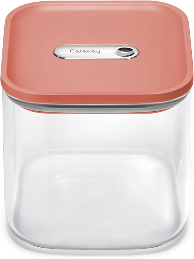 Caraway 2.5qt Glass Airtight Food Storage Container with Lid – Non-Toxic, BPA-Free Kitchen Storage Container – Stackable, Space-Saving Airtight Container for Dry Goods and More - Perracotta-CasaMuseHome