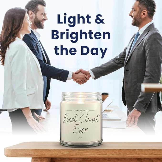 1OAK Vanilla Scented Candles - Appreciation Gifts for Clients - Client Candle - Thank You Client Gifts for Corporate Women, Men, Hairdresser, Lawyer, Realtor, Real Estate Agent, Paralegal, Attorneys-CasaMuseHome