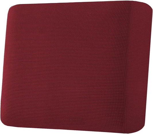 H.VERSAILTEX Super Stretch Individual Seat Cushion Covers Sofa Covers Couch Cushion Covers Slipcover Sets Thick Jacquard Textured Twill Fabric (1 Piece Chair Cushion Cover, Burgundy Red)-CasaMuseHome