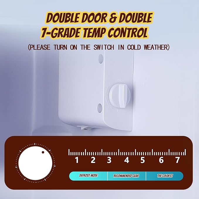 2.4 Cu.ft Mini Fridge Small Refrigerator with Freezer Dual Door Dorm Fridge for Personal Senven Temp Gear Suit for Apartment, Bedroom, Rv Silver-CasaMuseHome