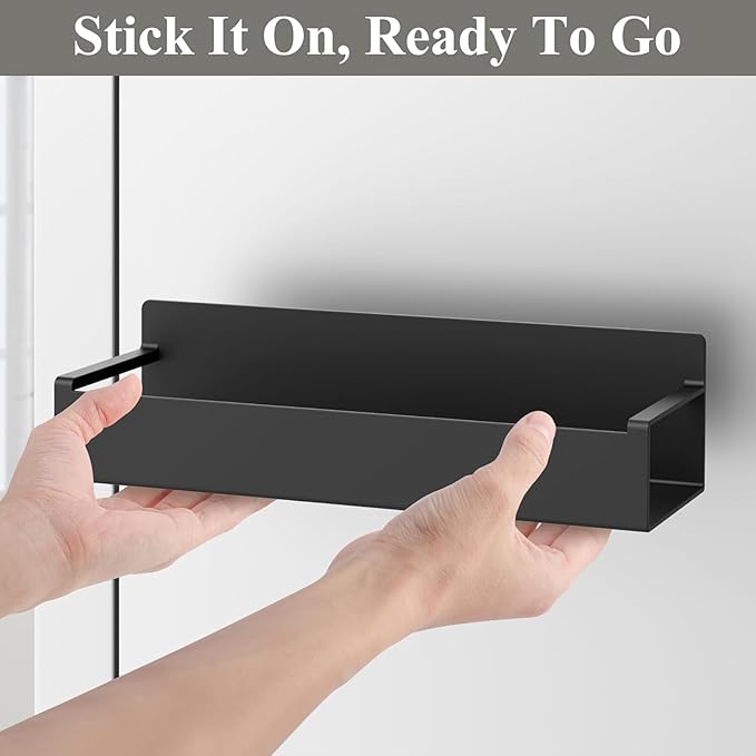 6 Pack Magnetic Spice Rack Organizer for Refrigerator and Oven, Black Fridge Organizers and Storage for Kitchen-CasaMuseHome