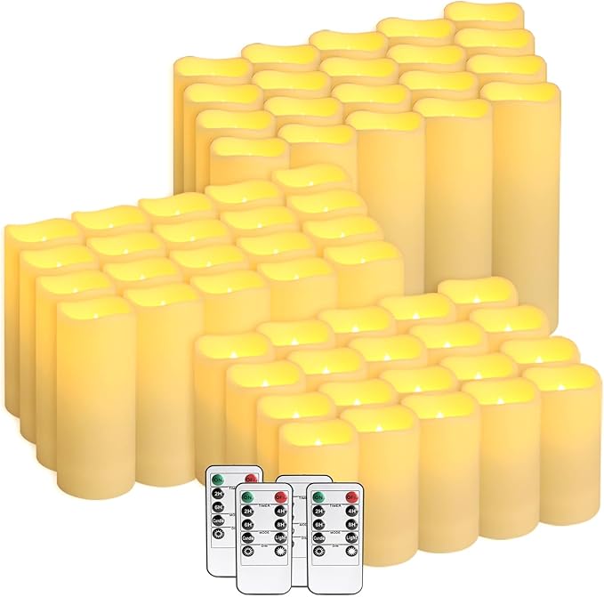 48-Pack LED Flameless Candles with Remote Control - Perfect for Home, Parties, and Special Occasions - Create a Magical Ambiance Effortlessly(Three Sizes)-CasaMuseHome