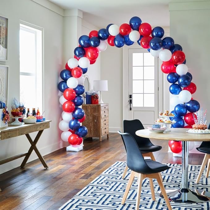 130pcs Red White Blue Balloons Different Sizes 18" 12" 10" 5" Party Latex Balloons for Birthday Graduation 4th of July Independence Day Anniversary New Year Holiday Party Decorations-CasaMuseHome