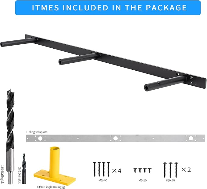 38'' Heavy-Duty Floating Shelf Bracket, Hidden Shelf Bracket for Fireplace Racks and Shelves, if Installed on Studs, max Load of 210 pounds, 38 inches (with Ease kit)-CasaMuseHome