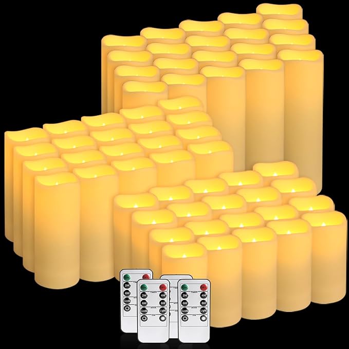48-Pack LED Flameless Candles with Remote Control - Perfect for Home, Parties, and Special Occasions - Create a Magical Ambiance Effortlessly(Three Sizes)-CasaMuseHome