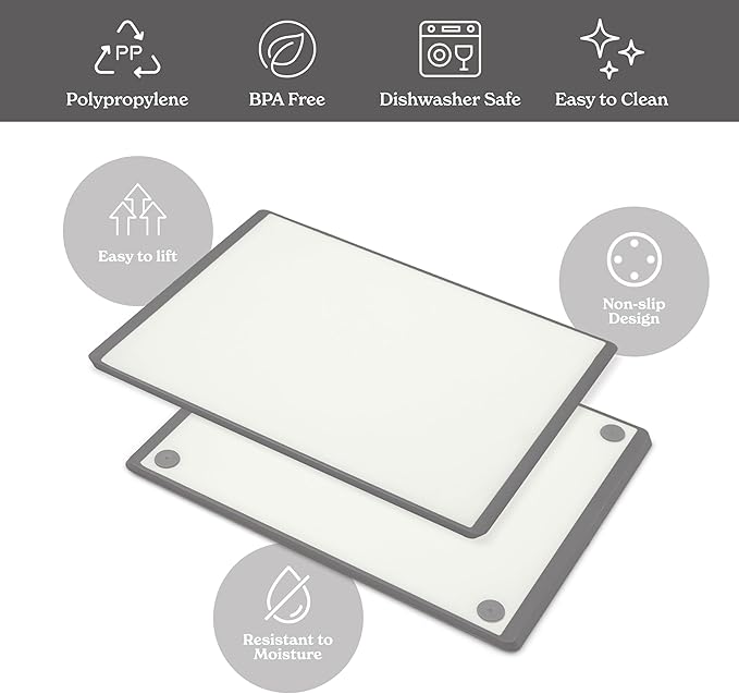 SMIRLY Plastic Cutting Board Set, Dishwasher Safe Plastic Cutting Boards Set for Kitchen, Cutting Boards for Kitchen - Plastic Chopping Board Set-CasaMuseHome