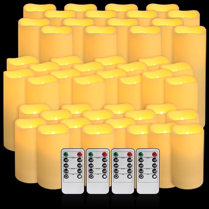 48-Pack LED Flameless Candles with Remote Control - Perfect for Home, Parties, and Special Occasions - Create a Magical Ambiance Effortlessly(Three Sizes)-CasaMuseHome