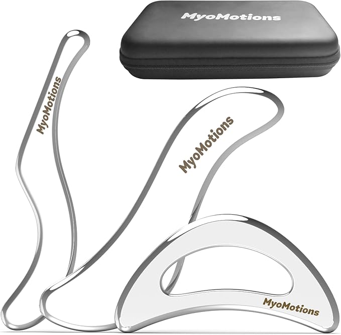 3-Piece Muscle Scraper Tool Set for IASTM Therapy - Stainless Steel Gua Sha Tool for Myofascial Release and Deep Tissue Massage Tool Set-CasaMuseHome
