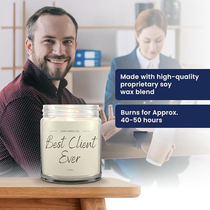 1OAK Vanilla Scented Candles - Appreciation Gifts for Clients - Client Candle - Thank You Client Gifts for Corporate Women, Men, Hairdresser, Lawyer, Realtor, Real Estate Agent, Paralegal, Attorneys-CasaMuseHome