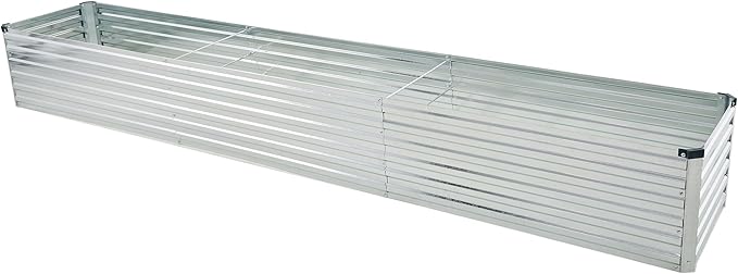 12x2x1.5ft Galvanized Raised Garden Bed,Outdoor Planter Box Metal Patio Kit Planting Bed for Vegetables Flowers Herb,Silver-CasaMuseHome