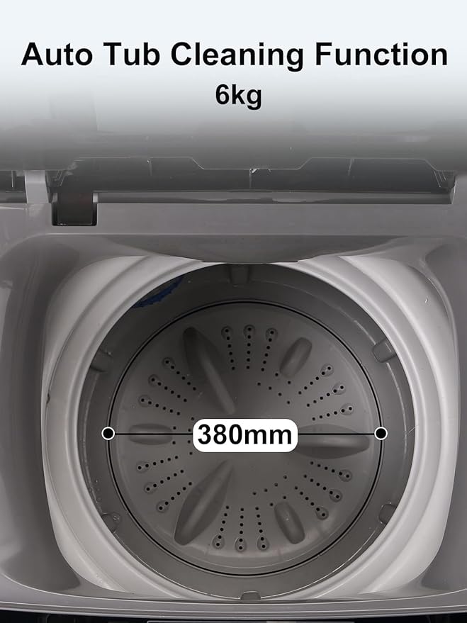 17.7 lbs Full Automatic Washing Machine with LED Display Compact Drain Dump, 10 Wash Programs and 8 Water Levels Ideal for Dorms, Apartments, RV, Grey (KB03-GREY6-3)-CasaMuseHome