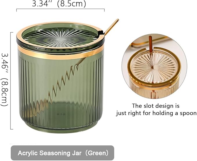 Acrylic Condiment Spice Jars,Condiment Spice Box With Lids and Spoons and Tray,Clear Plastic Condiment Canisters,Seasoning Box 6 Pack,Seasoning Box Set for Kitchen to Storage Salt,Paprika,Sugar-CasaMuseHome