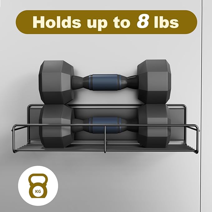 5-Pack Moveable Magnetic Spice Rack Organizer With 6 Hooks for Refrigerator, Metal Fridge Shelf, Black-CasaMuseHome