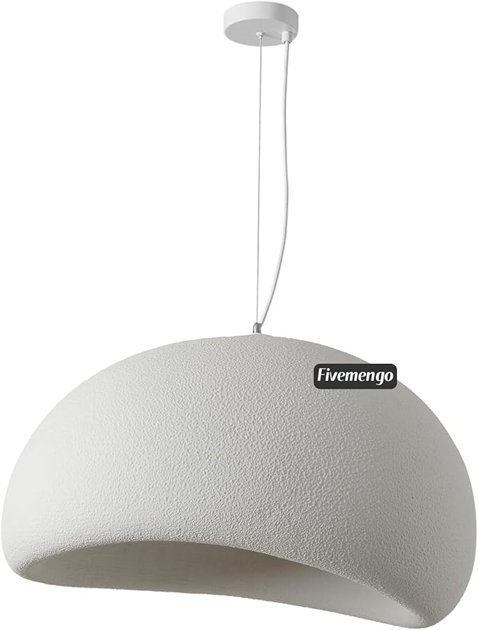 23.6in Large Wabi Sabi Pendant Lights Kitchen Island Lighting Fixture Ceiling Mount White Modern Japanese Lamp Japandi Chandelier for Dining Living Room Bedroom Restaurant Hanging Lamp-CasaMuseHome