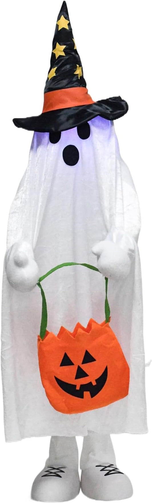 37" Front Porch Light up Halloween Ghost Figure Décor, Kit Standing Trick or Treat Indoor and Outdoor Decorations-Start-CasaMuseHome