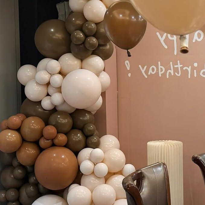 130pcs Brown Balloons Different Sizes 18" 12" 10" 5" Dark Brown Party Latex Balloons for Birthday Baby Shower Gender Reveal Graduation Wedding Anniversary Party Decorations-CasaMuseHome