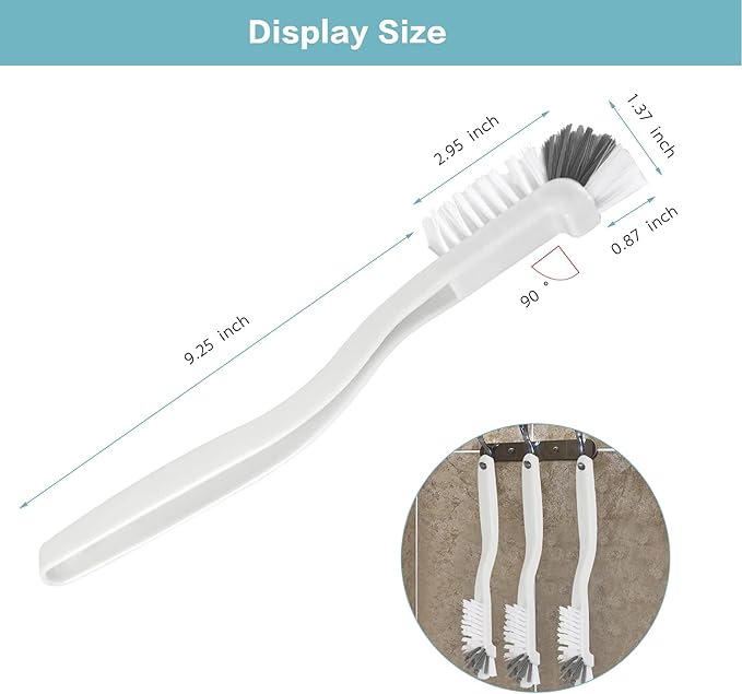 8 Pcs Dish Brush Bottle Bathroom Scrub Brushes Kitchen Cleaning Brush Right Angle Kitchen Brush Sink Household Pot Pan Edge Corners Tile Lines Brush with Stiff Bristles-CasaMuseHome