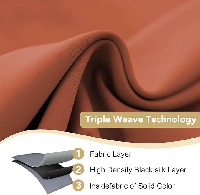 H.VERSAILTEX Thermal Insulated Blackout Shades Formaldehyde-Free Kids Room Curtains,Grommet Top,52 by 63 - Inch - Orange - Set of 2 Panels-CasaMuseHome