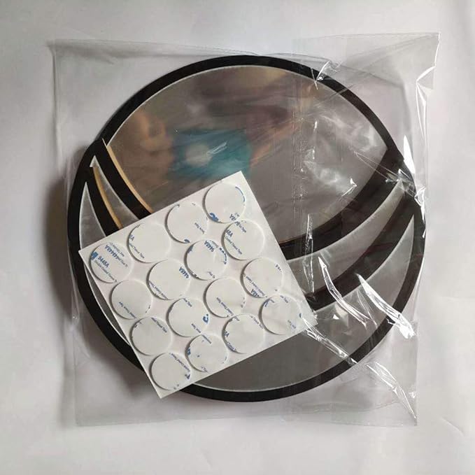 5 pcs Scandinavian Natural Decor Acrylic Moonphase Mirrors Interior Design Wooden Moon Phase Mirror Bohemian Wall Decoration for Home Living Room Bedroom Decor - No Need to Punch (Black)-CasaMuseHome