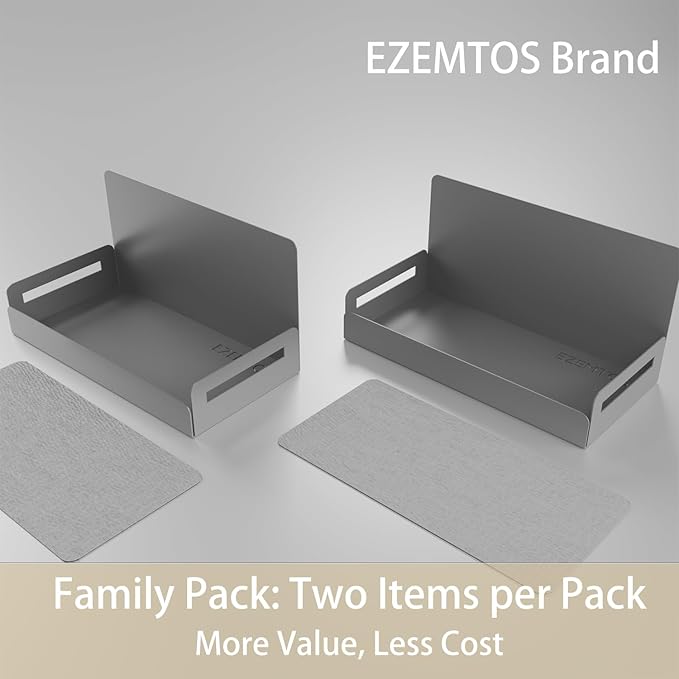 2-Pack Magnetic Spice Rack for Refrigerator and Microwave - Portable 6" Deep Magnetic Shelves for Classroom Kitchen Garage - Strong Magnetic Hold, Metallic Gray, Max 20LB Capacity-CasaMuseHome