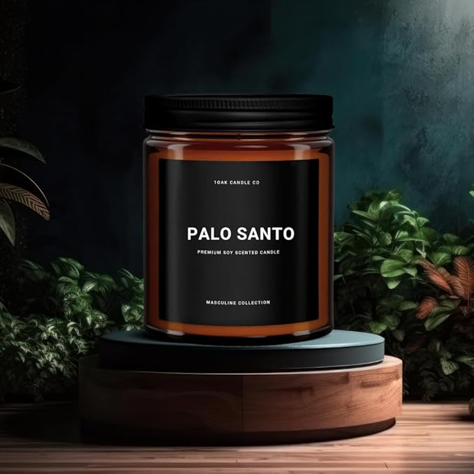 1OAK Scented Candles for Men - Palo Santo Candle - Mens Candles for Home - Masculine Candle - Long Burning Premium - Soy Wax (7oz.)-CasaMuseHome