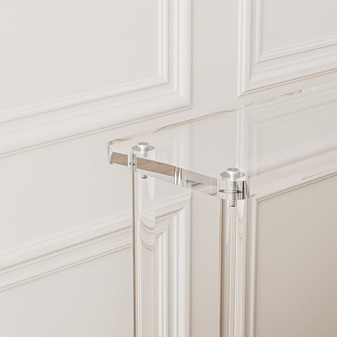 Acrylic Console Table, 2 Tier Acrylic Narrow Console Tables for Entryway,CHICUN, Square Legs, Skinny Console Table for Foyer, Sofa, Living Room,Clear-CasaMuseHome