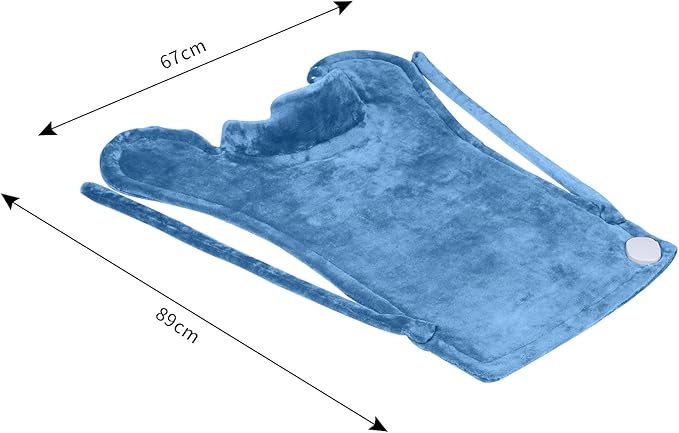 26" x 35" Flannel Neck&Shoulder&Back Heating Pad with 12 Temperature Settings& Countdown Timer,Pain Relief for Back/Neck/Shoulders/Menstrual Pain, Christmas Gifts for Women Men Mom Dad(Light Blue)-CasaMuseHome