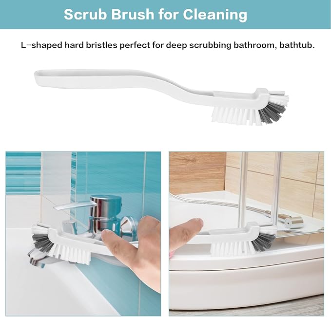 8 Pcs Dish Brush Bottle Bathroom Scrub Brushes Kitchen Cleaning Brush Right Angle Kitchen Brush Sink Household Pot Pan Edge Corners Tile Lines Brush with Stiff Bristles-CasaMuseHome