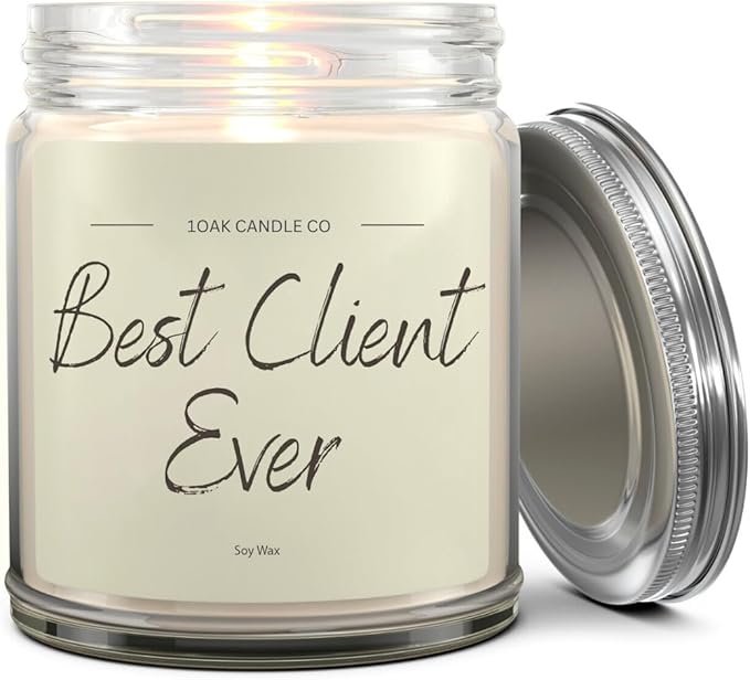 1OAK Vanilla Scented Candles - Appreciation Gifts for Clients - Client Candle - Thank You Client Gifts for Corporate Women, Men, Hairdresser, Lawyer, Realtor, Real Estate Agent, Paralegal, Attorneys-CasaMuseHome
