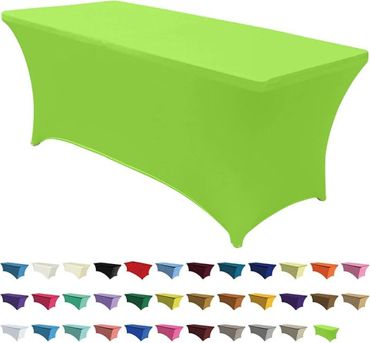 ABCCANOPY 6 FT Spandex Table Cover Stretch Fitted Wrinkle Resistant Tablecloth Reuse for Rectangular Folding Table Patry Event Wedding Banquet Protector Apple Green-CasaMuseHome