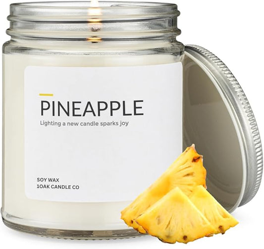 1OAK Soy Wax Scented Candles (Pineapple) - Pineapple Candle - Soy Candles for Home Scented - Tropical Candle - Hand-Poured (7oz.)-CasaMuseHome