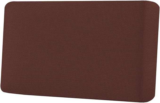 H.VERSAILTEX Super Stretch Individual Seat Cushion Covers Sofa Covers Couch Cushion Covers Slipcover Sets Thick Jacquard Textured Twill Fabric (1 Piece Loveseat Cushion Cover, Burnt Brick)-CasaMuseHome