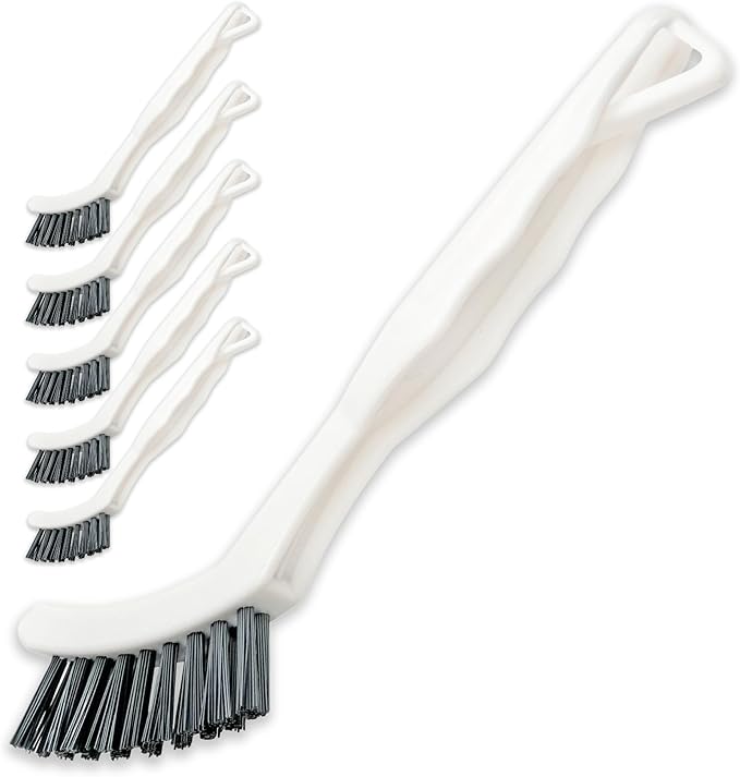 6-Pack Grout Cleaner Brush Scrub Set - Stiff Bristle Scrubbing & Detail Cleaning Brushes for Household Use on Bathtub, Shower, Kitchen, Tile Floors, Sink, Grooves, Window Tracks, Drains-CasaMuseHome