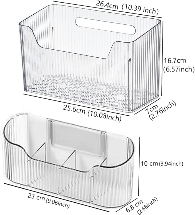 2 Piece Cabinet Door Organizer,Self Adhesive Kitchen Cabinet Organizer,Cabinet Door Storage Box for Bathroom/Kitchen/Living room,Storage shelf rv must haves. (Large+Small)-CasaMuseHome
