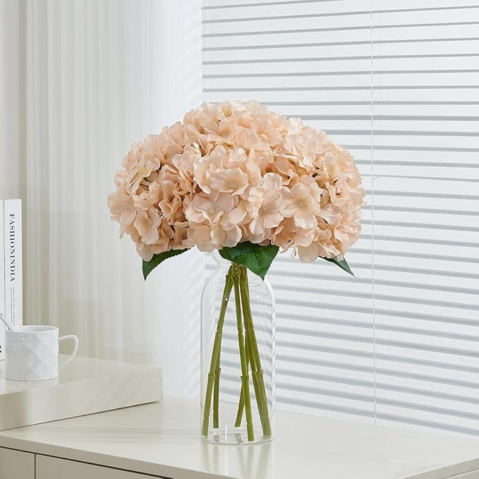 8pcs Fake Flowers Silk Hydrangea Artificial Flowers Bouquets Faux Hydrangea Stems for Home Table Centerpieces Wedding Party Decoration-CasaMuseHome