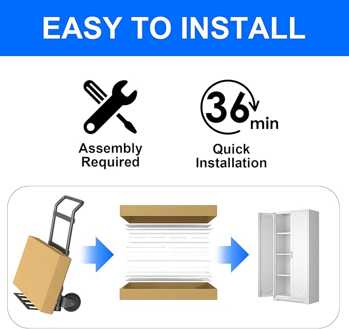 60" Tall Kitchen Pantry Cabinet, Metal Pantry Cabinet with Doors and Adjustable Shelves, White Utility Storage Cabinet with Handles for Dining Room, Bathroom, Laundry Room - Assemble Required-CasaMuseHome