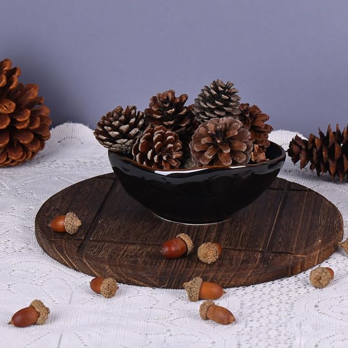 6" Blue Ceramic Decorative Bowl, Entryway Table Decor Pottery Key Bowl, Candy Dish, Salad Bowl, Blue Decor Small Jewelry Trinket Dish for Bedroom, Centerpiece, Bedside Table, Living Room Decor-CasaMuseHome