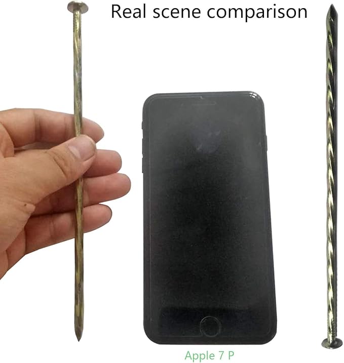 50 Pack - 8" Solid Galvanized Non-Rust Metal Garden Stakes, Spiral Landscape Edging Spikes/Anchors, for Paver Edging, Weed Barriers, Turf, House Construction, Carpentry Nail, Tent, Anchoring Spikes-CasaMuseHome